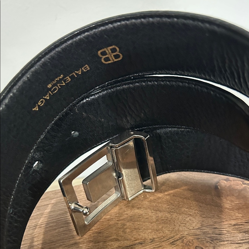Balenciaga Black Belt with Silver Buckle - Picture 3 of 3